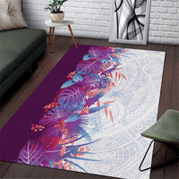 Hawaii Tropical Plant Poni Area Rug Vibrant Polynesian Pattern LT01 Purple - Polynesian Pride
