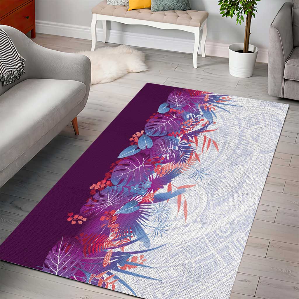 Hawaii Tropical Plant Poni Area Rug Vibrant Polynesian Pattern LT01 - Polynesian Pride