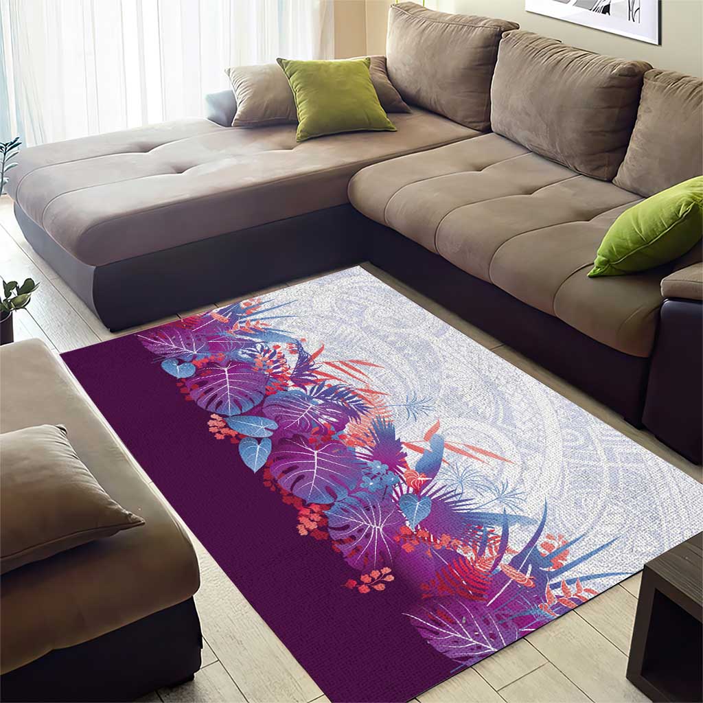 Hawaii Tropical Plant Poni Area Rug Vibrant Polynesian Pattern LT01 - Polynesian Pride