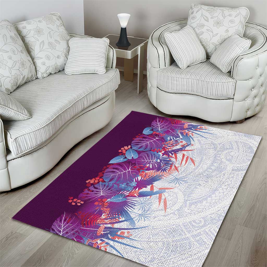 Hawaii Tropical Plant Poni Area Rug Vibrant Polynesian Pattern LT01 - Polynesian Pride