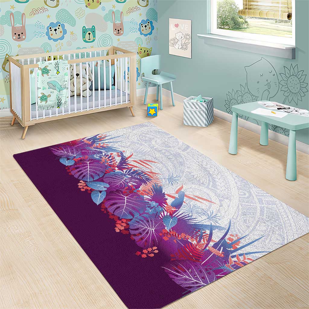 Hawaii Tropical Plant Poni Area Rug Vibrant Polynesian Pattern LT01 - Polynesian Pride