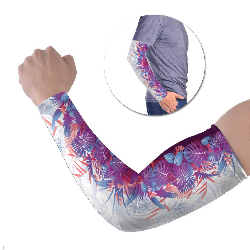 Hawaii Tropical Plant Poni Arm Sleeves Vibrant Polynesian Pattern LT01 Set of 2 Purple - Polynesian Pride