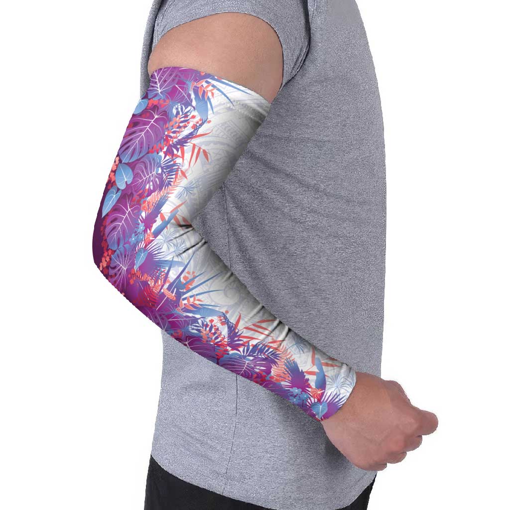 Hawaii Tropical Plant Poni Arm Sleeves Vibrant Polynesian Pattern LT01 - Polynesian Pride