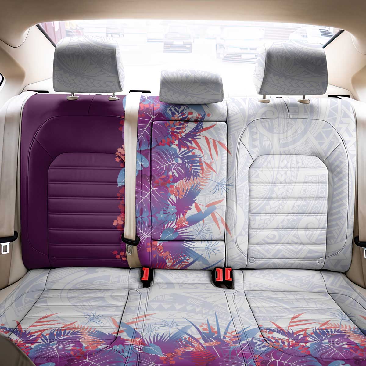 Hawaii Tropical Plant Poni Back Car Seat Cover Vibrant Polynesian Pattern LT01 - Polynesian Pride