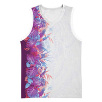 Hawaii Tropical Plant Poni Basketball Jersey Vibrant Polynesian Pattern