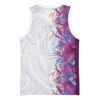 Hawaii Tropical Plant Poni Basketball Jersey Vibrant Polynesian Pattern