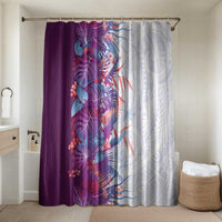 Hawaii Tropical Plant Poni Bathroom Set Vibrant Polynesian Pattern LT01 Shower Curtain Only Purple - Polynesian Pride
