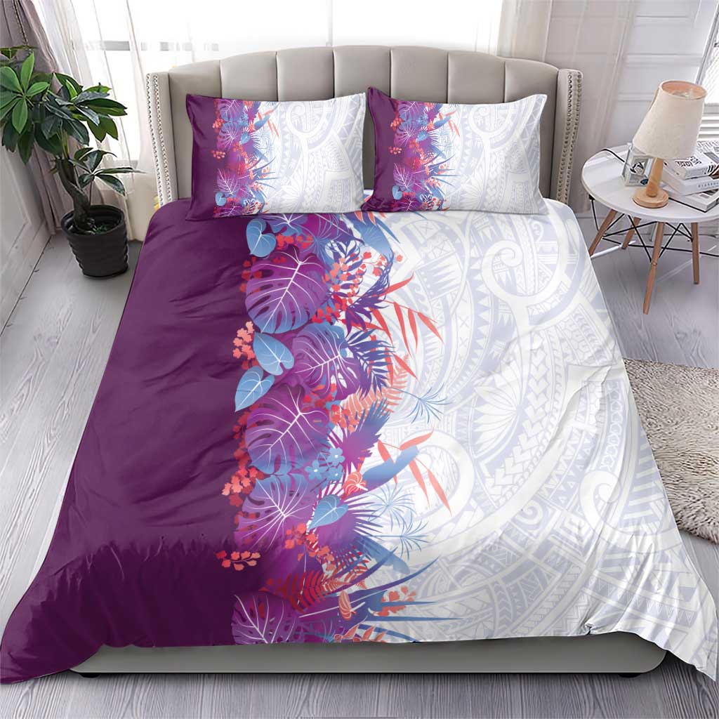 Hawaii Tropical Plant Poni Bedding Set Vibrant Polynesian Pattern