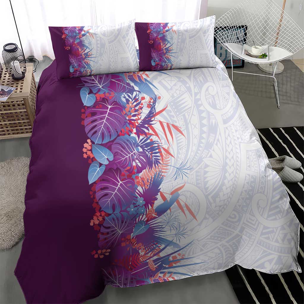 Hawaii Tropical Plant Poni Bedding Set Vibrant Polynesian Pattern