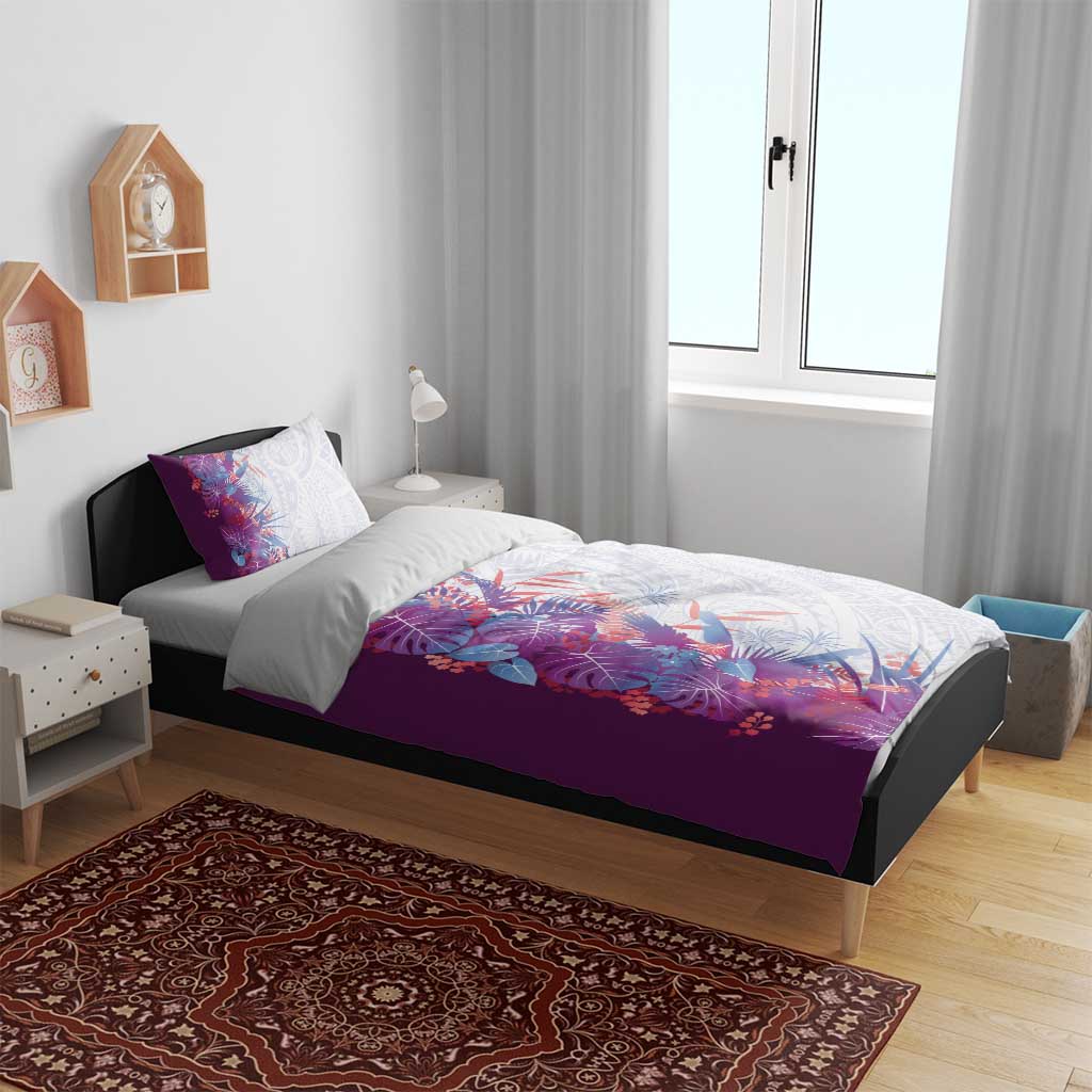 Hawaii Tropical Plant Poni Bedding Set Vibrant Polynesian Pattern