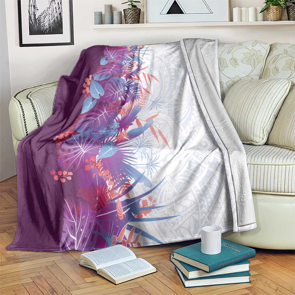Hawaii Tropical Plant Poni Blanket Vibrant Polynesian Pattern LT01 Purple - Polynesian Pride