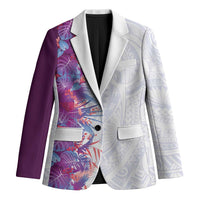 Hawaii Tropical Plant Poni Blazer Vibrant Polynesian Pattern LT01 Unisex Purple - Polynesian Pride