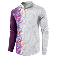 Hawaii Tropical Plant Poni Button Sweatshirt Vibrant Polynesian Pattern LT01 - Polynesian Pride