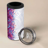 Hawaii Tropical Plant Poni 4 in 1 Can Cooler Tumbler Vibrant Polynesian Pattern