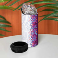 Hawaii Tropical Plant Poni 4 in 1 Can Cooler Tumbler Vibrant Polynesian Pattern
