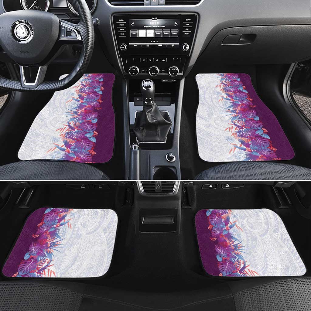 Hawaii Tropical Plant Poni Car Mats Vibrant Polynesian Pattern LT01 Set 4pcs Purple - Polynesian Pride