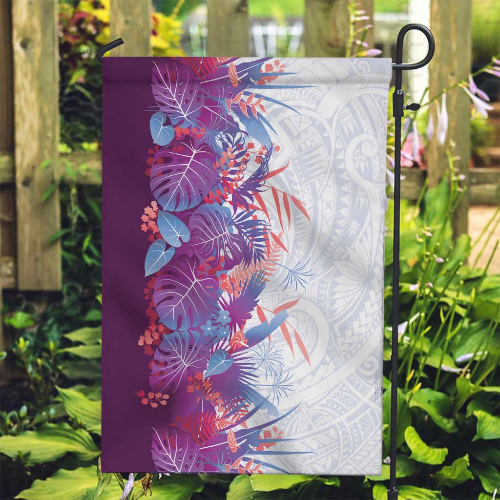 Hawaii Tropical Plant Poni Garden Flag Vibrant Polynesian Pattern LT01 Garden Flag Purple - Polynesian Pride