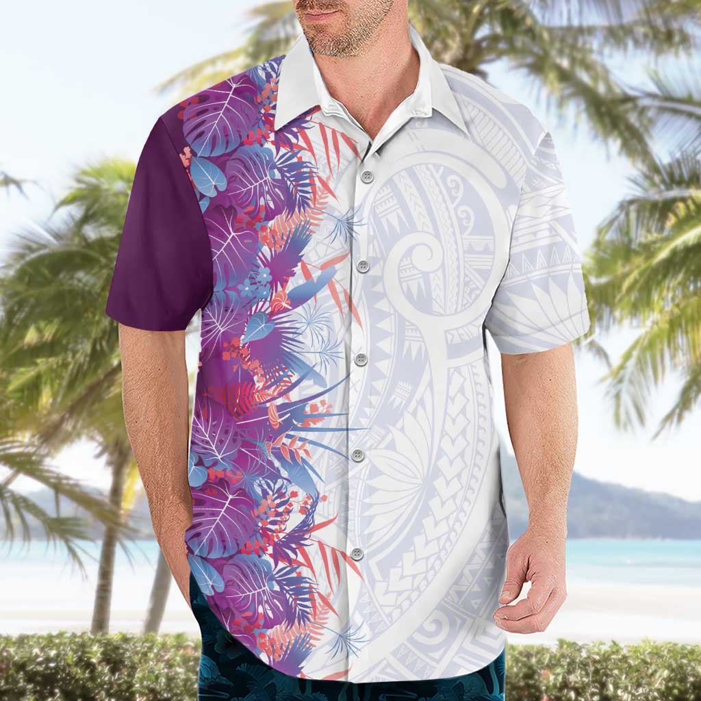 Hawaii Tropical Plant Poni Hawaiian Shirt Vibrant Polynesian Pattern