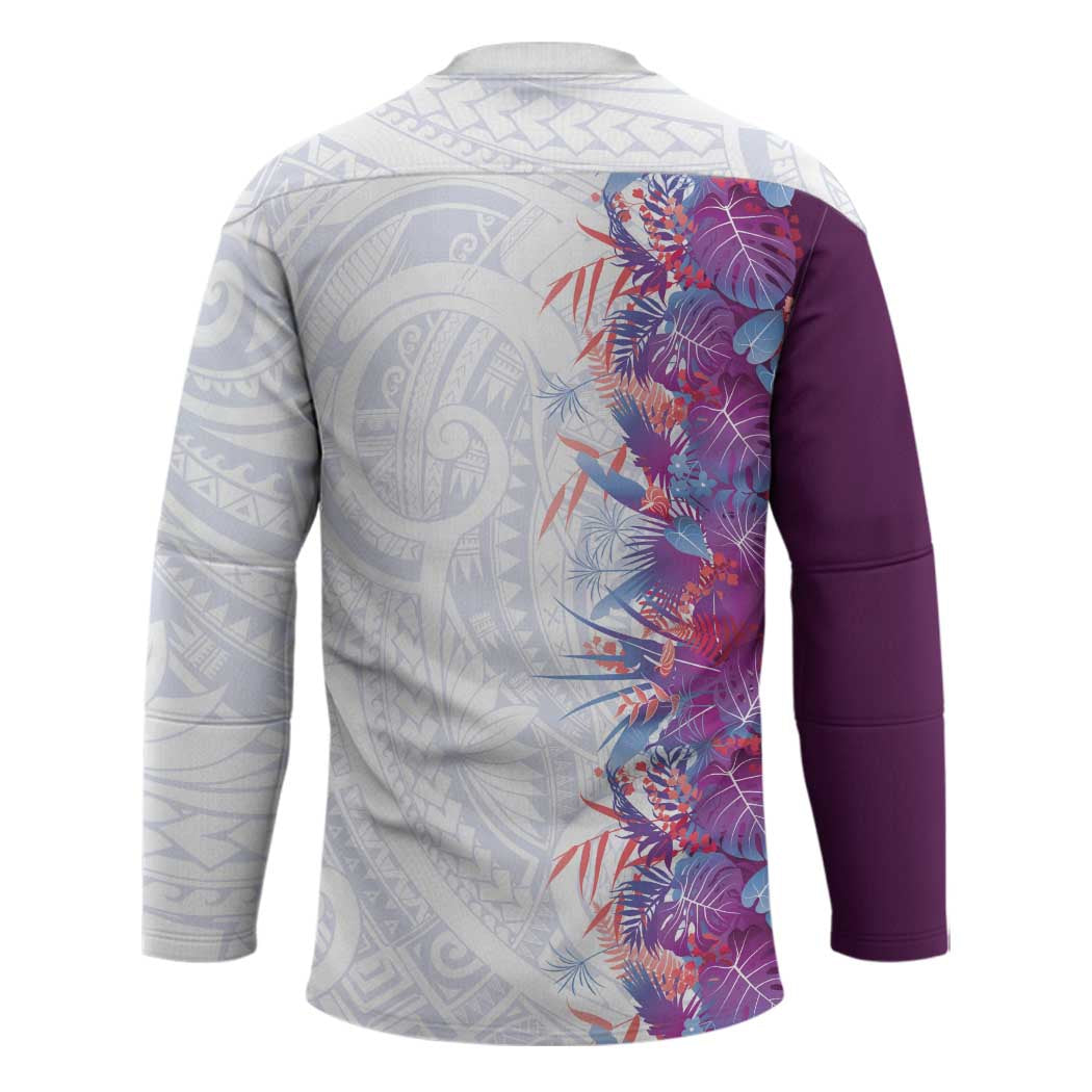 Hawaii Tropical Plant Poni Hockey Jersey Vibrant Polynesian Pattern LT01 - Polynesian Pride