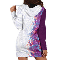 Hawaii Tropical Plant Poni Hoodie Dress Vibrant Polynesian Pattern LT01 - Polynesian Pride