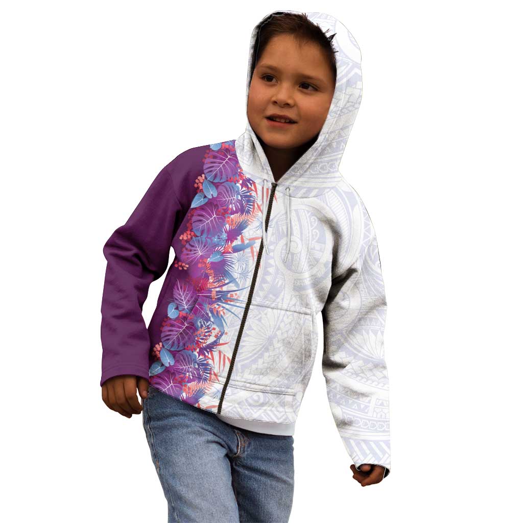 Hawaii Tropical Plant Poni Kid Hoodie Vibrant Polynesian Pattern LT01 - Polynesian Pride