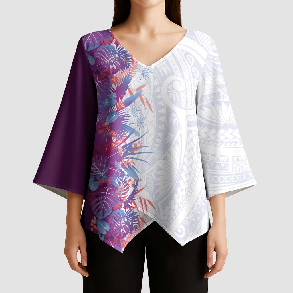 Hawaii Tropical Plant Poni Kimono Sleeve Blouse Vibrant Polynesian Pattern LT01 - Polynesian Pride