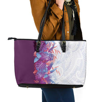 Hawaii Tropical Plant Poni Leather Tote Bag Vibrant Polynesian Pattern LT01 - Polynesian Pride