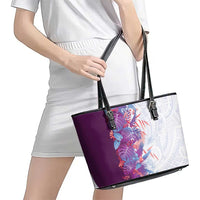 Hawaii Tropical Plant Poni Leather Tote Bag Vibrant Polynesian Pattern LT01 - Polynesian Pride