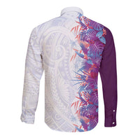 Hawaii Tropical Plant Poni Long Sleeve Button Shirt Vibrant Polynesian Pattern LT01 - Polynesian Pride