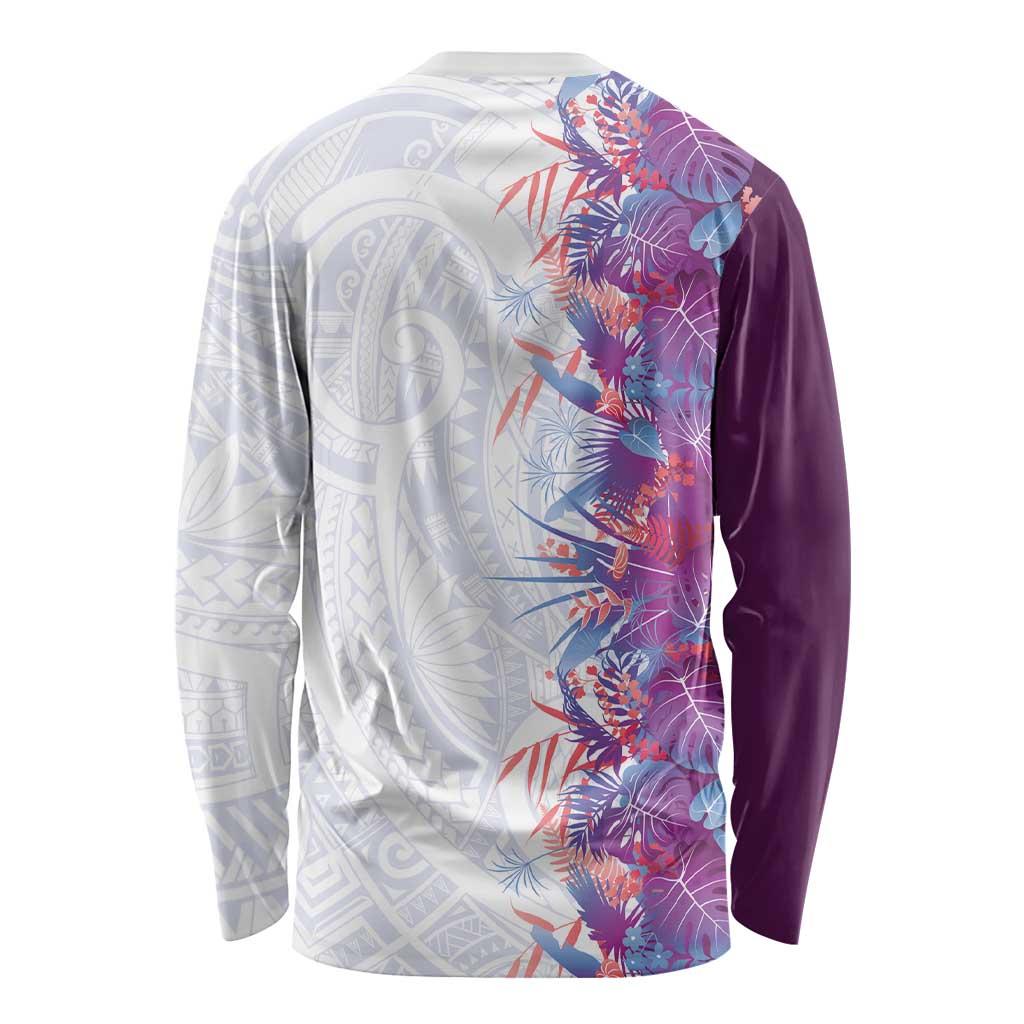Hawaii Tropical Plant Poni Long Sleeve Shirt Vibrant Polynesian Pattern LT01 - Polynesian Pride