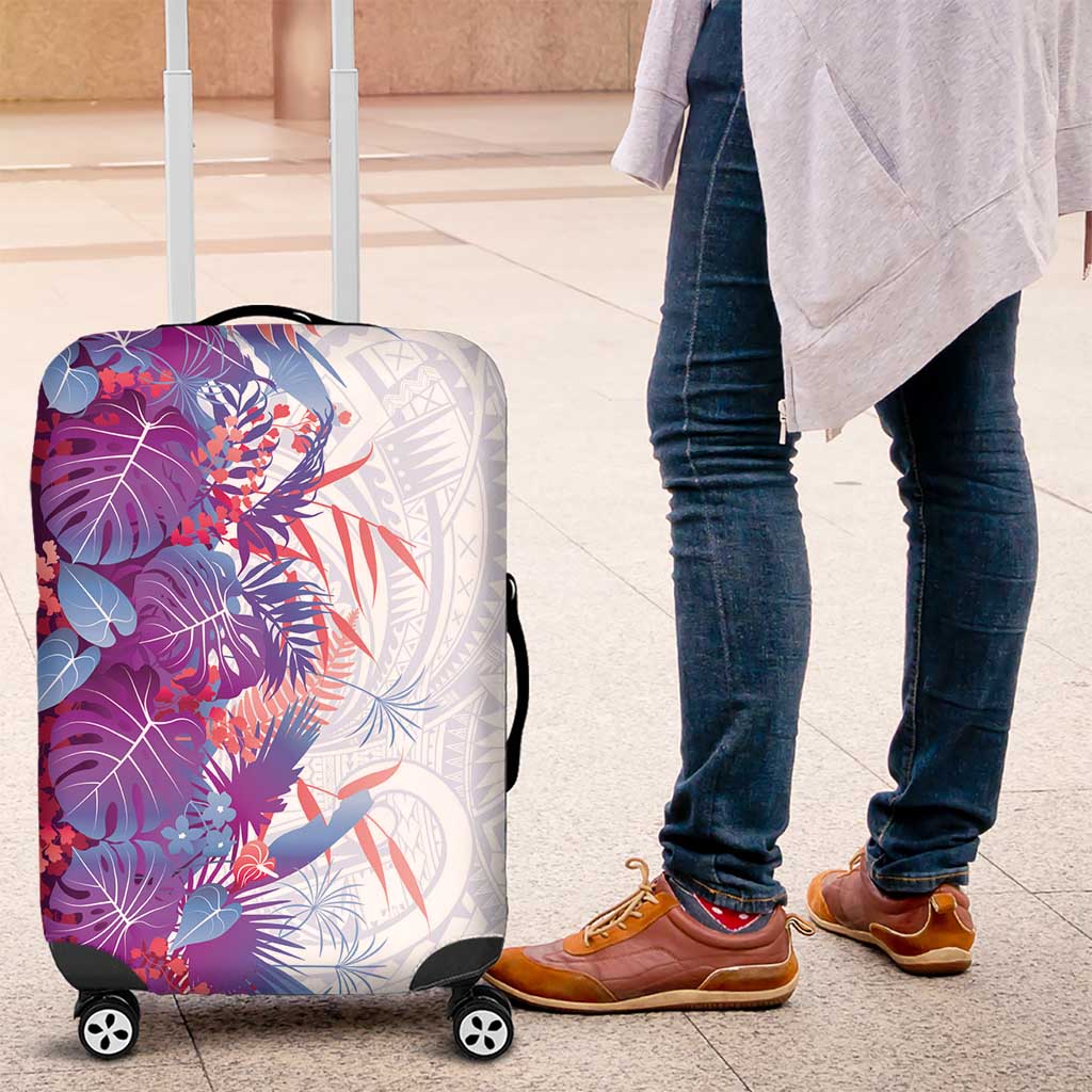 Hawaii Tropical Plant Poni Luggage Cover Vibrant Polynesian Pattern LT01 Purple - Polynesian Pride