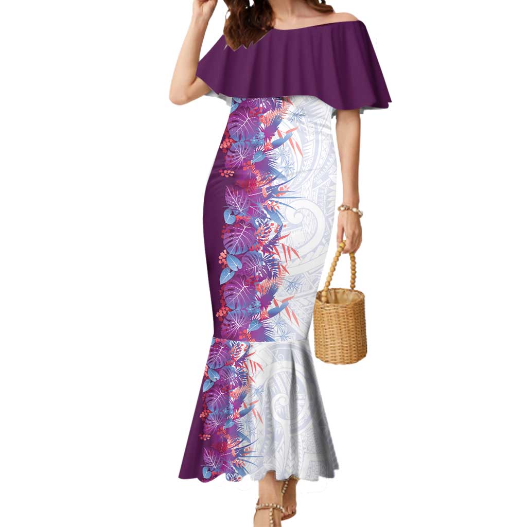 Hawaii Tropical Plant Poni Mermaid Dress Vibrant Polynesian Pattern LT01 Women Purple - Polynesian Pride