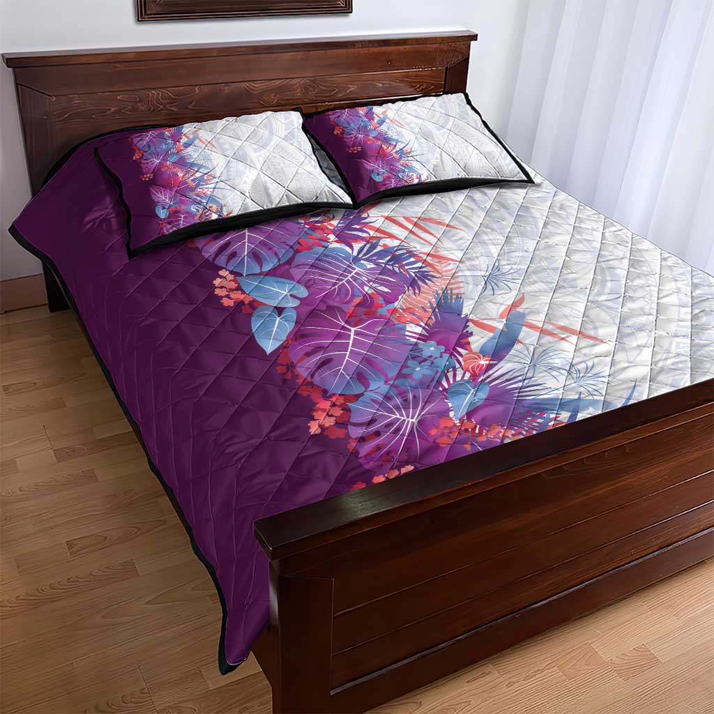 Hawaii Tropical Plant Poni Quilt Bed Set Vibrant Polynesian Pattern LT01 - Polynesian Pride