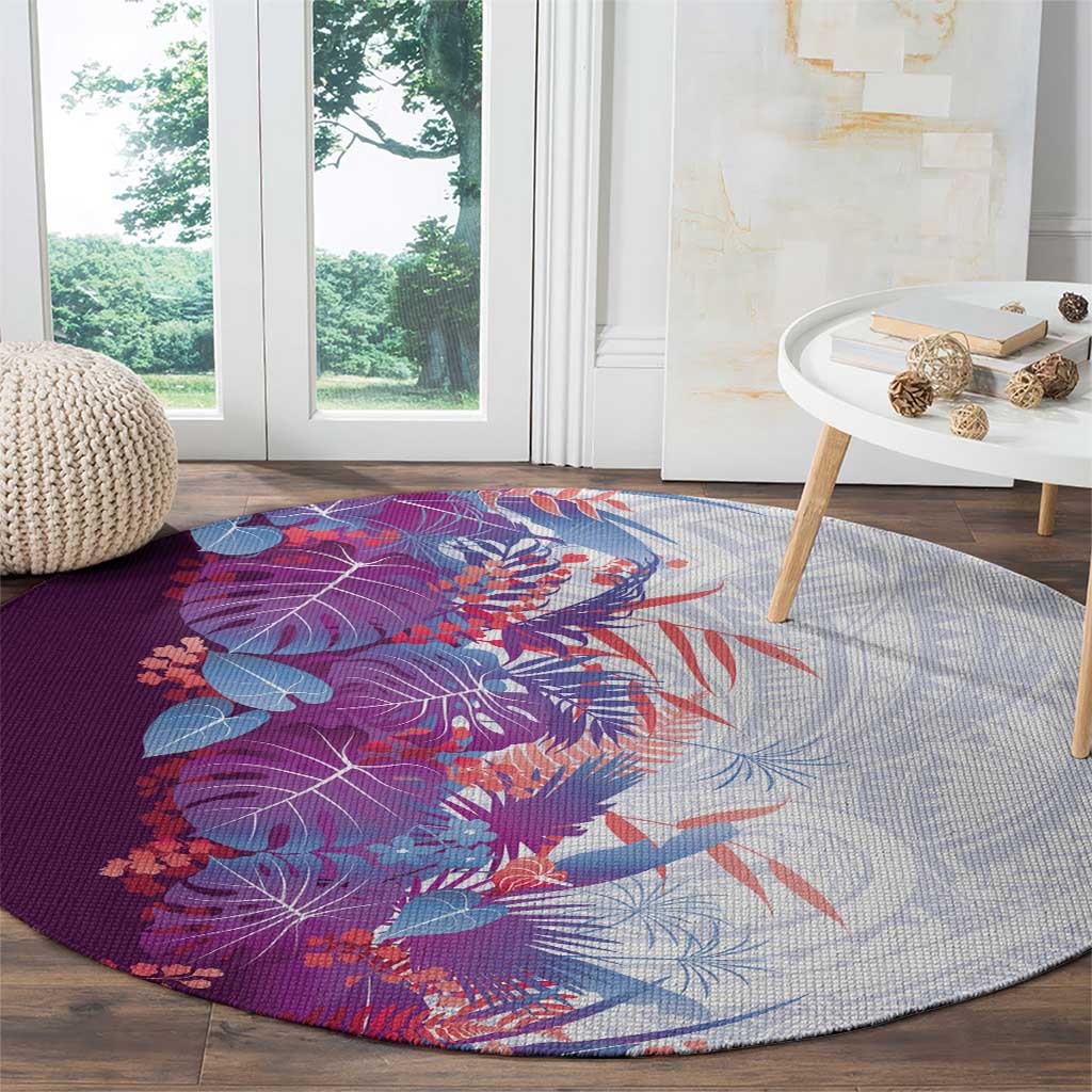 Hawaii Tropical Plant Poni Round Carpet Vibrant Polynesian Pattern LT01 - Polynesian Pride