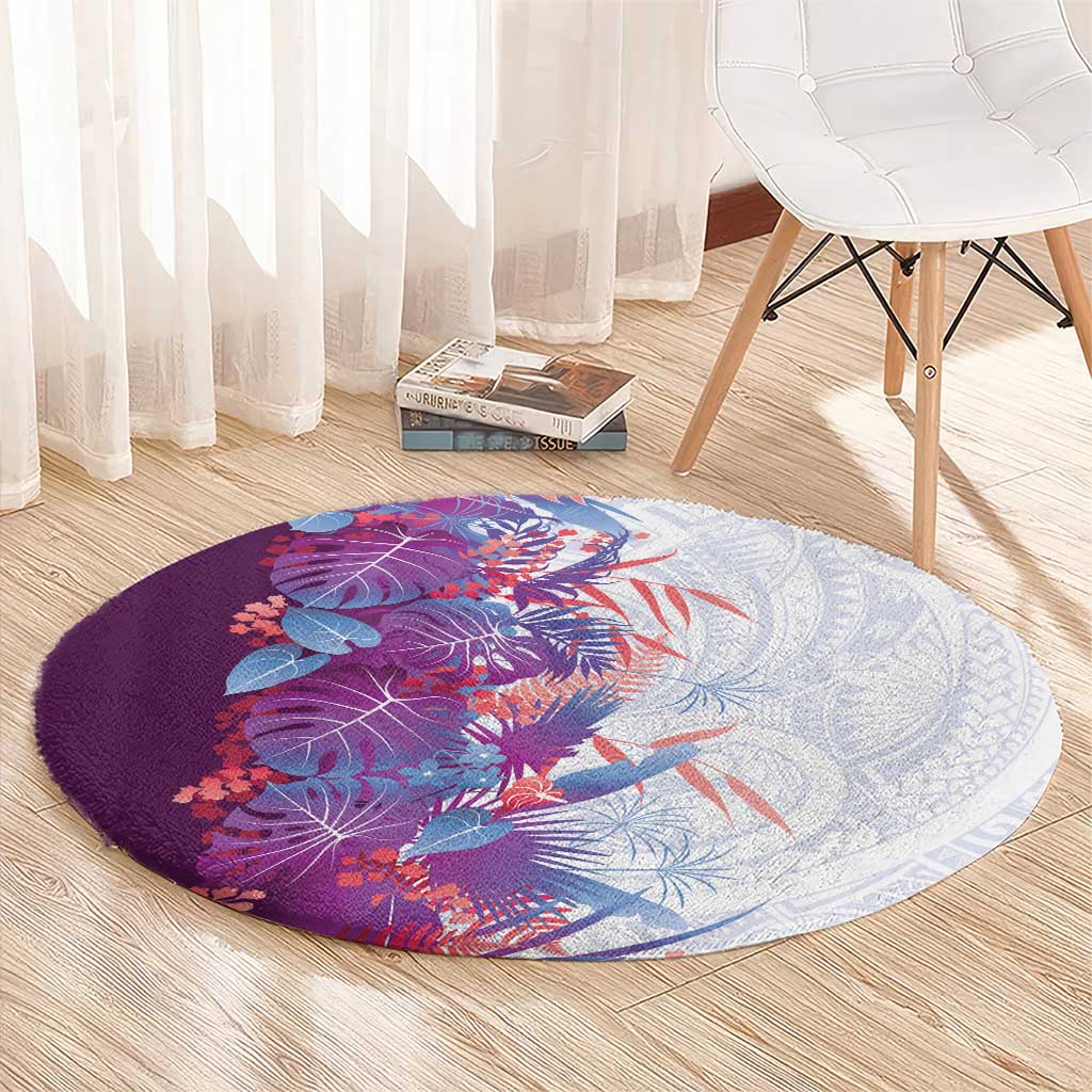 Hawaii Tropical Plant Poni Round Carpet Vibrant Polynesian Pattern LT01 - Polynesian Pride
