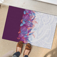 Hawaii Tropical Plant Poni Rubber Doormat Vibrant Polynesian Pattern LT01 - Polynesian Pride