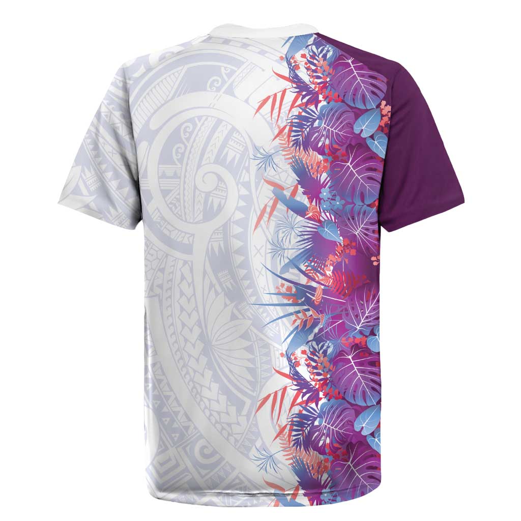 Hawaii Tropical Plant Poni Rugby Jersey Vibrant Polynesian Pattern LT01 - Polynesian Pride