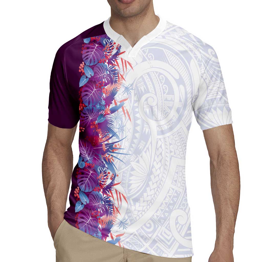 Hawaii Tropical Plant Poni Rugby Jersey Vibrant Polynesian Pattern LT01 - Polynesian Pride