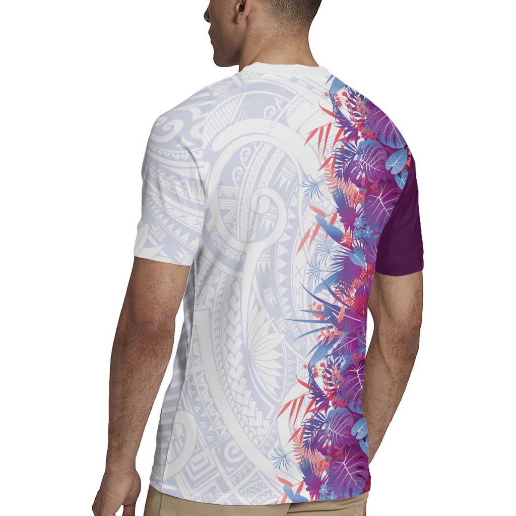 Hawaii Tropical Plant Poni Rugby Jersey Vibrant Polynesian Pattern LT01 - Polynesian Pride