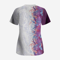 Hawaii Tropical Plant Poni Scrub Top Vibrant Polynesian Pattern LT01 - Polynesian Pride