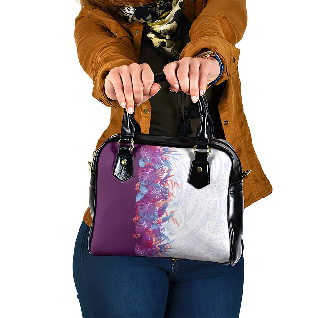 Hawaii Tropical Plant Poni Shoulder Handbag Vibrant Polynesian Pattern LT01 One Size Purple - Polynesian Pride