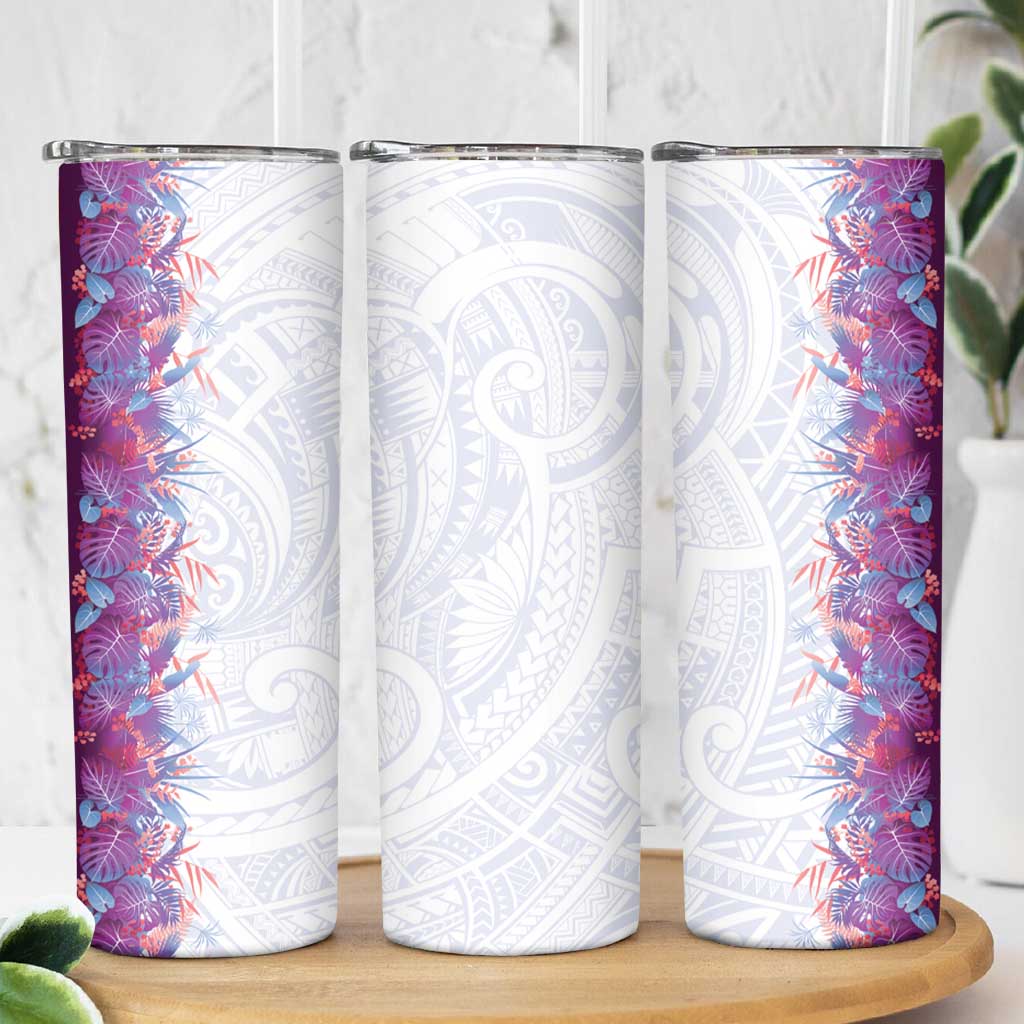 Hawaii Tropical Plant Poni Skinny Tumbler Vibrant Polynesian Pattern LT01 - Polynesian Pride