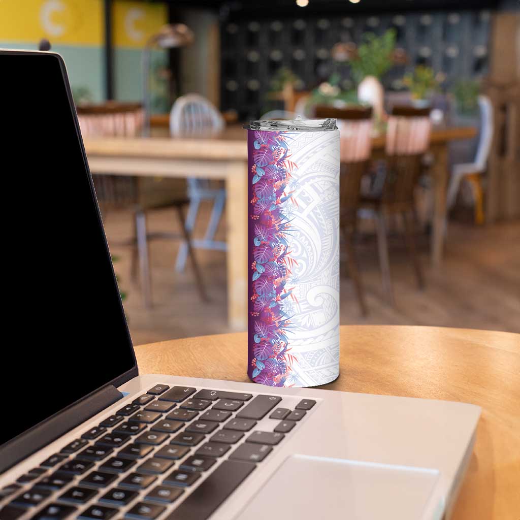 Hawaii Tropical Plant Poni Skinny Tumbler Vibrant Polynesian Pattern LT01 - Polynesian Pride