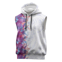 Hawaii Tropical Plant Poni Sleeveless Hoodie Vibrant Polynesian Pattern LT01 Purple - Polynesian Pride