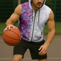 Hawaii Tropical Plant Poni Sleeveless Zip Hoodie Vibrant Polynesian Pattern LT01 - Polynesian Pride