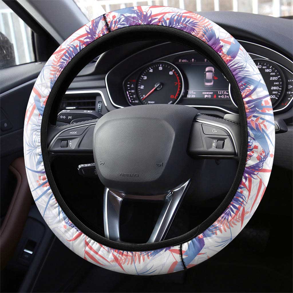 Hawaii Tropical Plant Poni Steering Wheel Cover Vibrant Polynesian Pattern LT01 - Polynesian Pride