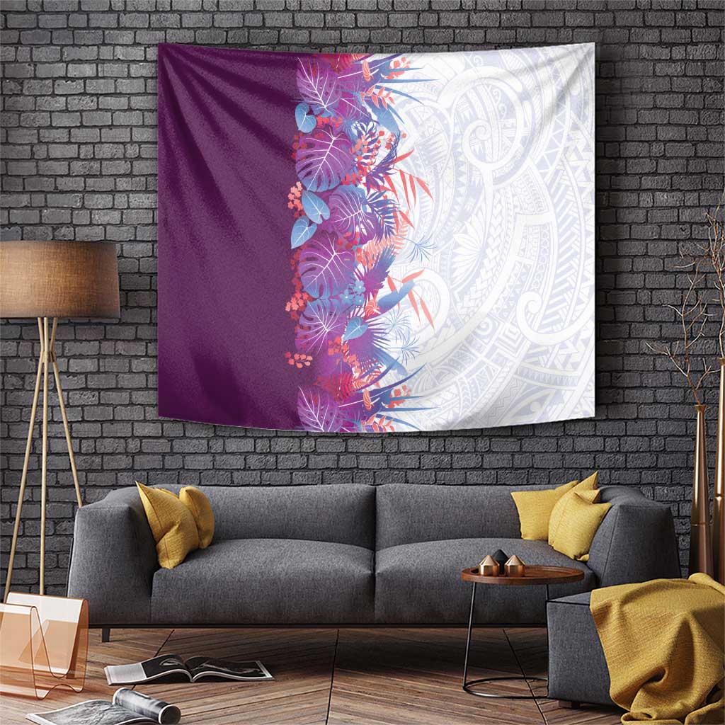 Hawaii Tropical Plant Poni Tapestry Vibrant Polynesian Pattern LT01 Purple - Polynesian Pride