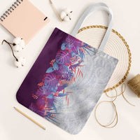 Hawaii Tropical Plant Poni Tote Bag Vibrant Polynesian Pattern LT01 White Strap One Size Purple - Polynesian Pride