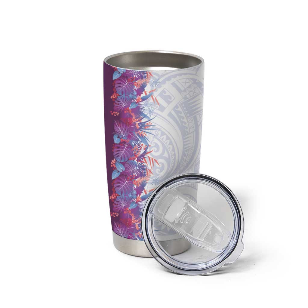 Hawaii Tropical Plant Poni Tumbler Cup Vibrant Polynesian Pattern LT01 - Polynesian Pride