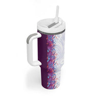 Hawaii Tropical Plant Poni Tumbler With Handle Vibrant Polynesian Pattern LT01 - Polynesian Pride
